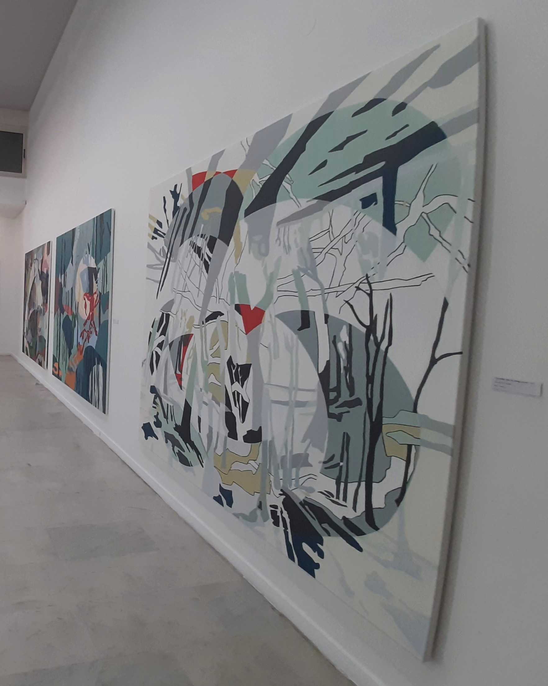 Sideview of Paintings in studio - Blog image
